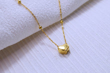 Load image into Gallery viewer, Golden Serenade, Delicate Gold Plated Necklace with Heart Pendant and Danity Chain