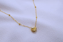 Load image into Gallery viewer, Golden Serenade, Delicate Gold Plated Necklace with Heart Pendant and Danity Chain