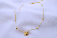 Load image into Gallery viewer, Golden Serenade, Delicate Gold Plated Necklace with Heart Pendant and Danity Chain