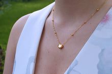 Load image into Gallery viewer, Golden Serenade, Delicate Gold Plated Necklace with Heart Pendant and Danity Chain