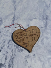 Load image into Gallery viewer, Wooden Memorial jigsaw puzzle Ornament In Loving Memory Spouse Memorial Ornaments Christmas Mom Sister Xmas Memorial Ornament Wife Custom