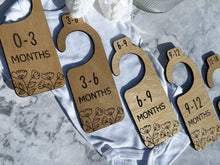 Load image into Gallery viewer, Wooden Nursery Closet Dividers with Cute Animal Designs - Baby Wardrobe Organizers