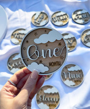 Load image into Gallery viewer, Handcrafted Wooden Baby Milestone Discs - Monthly Growth Memory Set