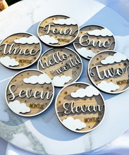 Load image into Gallery viewer, Handcrafted Wooden Baby Milestone Discs - Monthly Growth Memory Set