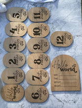 Load image into Gallery viewer, Elegant Wooden Baby Milestone Cards - Monthly Growth & Memory Markers