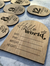 Load image into Gallery viewer, Elegant Wooden Baby Milestone Cards - Monthly Growth & Memory Markers