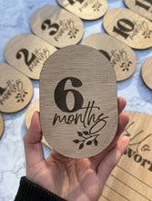 Load image into Gallery viewer, Elegant Wooden Baby Milestone Cards - Monthly Growth & Memory Markers