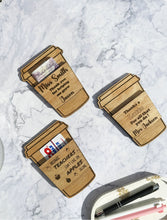 Load image into Gallery viewer, Personalized Teacher Appreciation Gift - Engraved Wooden Coffee Cup Money/Card Holder