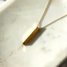Load image into Gallery viewer, Vertical Bar Personalised Necklace - Custom Engraved Name-Necklace-Gifts for her- Date necklace- Dainty necklace-Choker- Stainless Steel