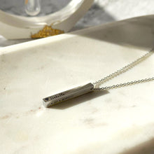Load image into Gallery viewer, Vertical Bar Personalised Necklace - Custom Engraved Name-Necklace-Gifts for her- Date necklace- Dainty necklace-Choker- Stainless Steel