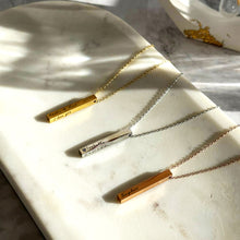 Load image into Gallery viewer, Vertical Bar Personalised Necklace - Custom Engraved Name-Necklace-Gifts for her- Date necklace- Dainty necklace-Choker- Stainless Steel
