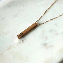 Load image into Gallery viewer, Vertical Bar Personalised Necklace - Custom Engraved Name-Necklace-Gifts for her- Date necklace- Dainty necklace-Choker- Stainless Steel