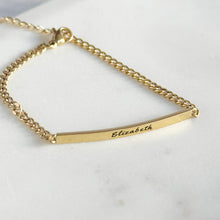 Load image into Gallery viewer, 18k Gold Cuban Chain Bracelet- Name Bracelet-Engraved Bracelet