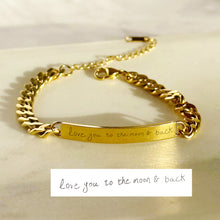 Load image into Gallery viewer, 18k Gold Cuban Chain Bracelet- Name Bracelet-Engraved Bracelet
