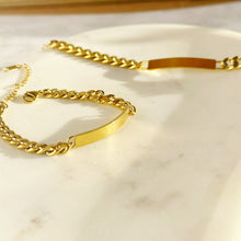 Load image into Gallery viewer, 18k Gold Cuban Chain Bracelet- Name Bracelet-Engraved Bracelet