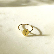 Load image into Gallery viewer, Gold Ring-Engraved name ring