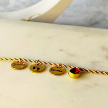 Load image into Gallery viewer, Birthstone Name Necklace- Rope chain