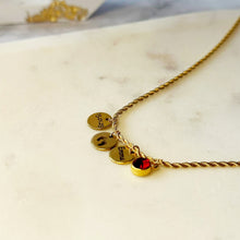 Load image into Gallery viewer, Birthstone Name Necklace- Rope chain