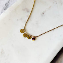 Load image into Gallery viewer, Birthstone Name Necklace- Rope chain