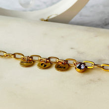 Load image into Gallery viewer, Dainty Circle Pendant Name Necklace with birthstone