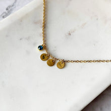 Load image into Gallery viewer, Birthstone Name Necklace- Rope chain