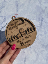 Load image into Gallery viewer, Personalized First Christmas Married Ornament for Couples | Mr and Mrs Gift | Newlywed Keepsake | Housewarming Presents
