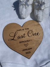 Load image into Gallery viewer, Pregnancy Announcement - Wooden Sign with Personalised Engraving, Baby Coming Soon | Due Date Plaque, Social Media Reveal | Photography Prop
