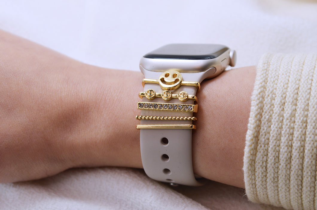 JoyfulExpressions, Stackable Smiley Rings for Apple Watch Sports Band