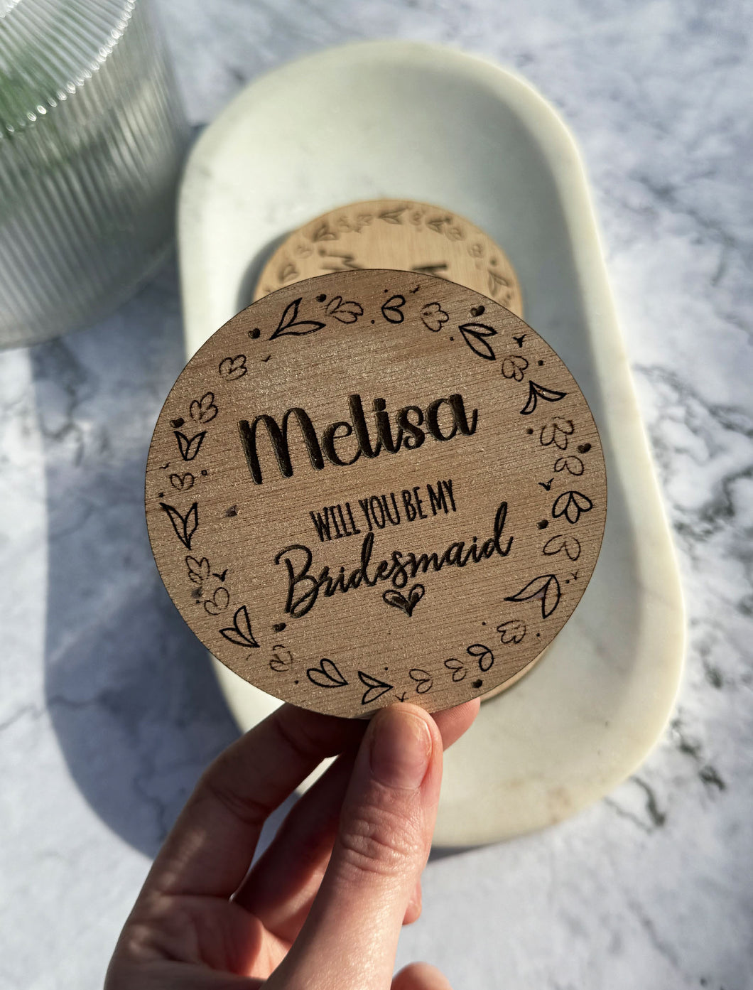 Rustic Wooden Bridesmaid and Maid of Honour Proposal Tokens