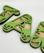 Load image into Gallery viewer, Dinosaur Themed Wooden Letters for Children&#39;s Nursery - Personalized Decor
