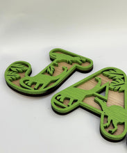 Load image into Gallery viewer, Dinosaur Themed Wooden Letters for Children&#39;s Nursery - Personalized Decor
