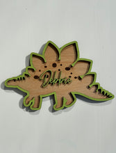 Load image into Gallery viewer, Customizable Dinosaur Wooden Door Signs - Personalized Kids Room Decor
