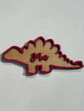 Load image into Gallery viewer, Customizable Dinosaur Wooden Door Signs - Personalized Kids Room Decor
