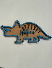 Load image into Gallery viewer, Customizable Dinosaur Wooden Door Signs - Personalized Kids Room Decor
