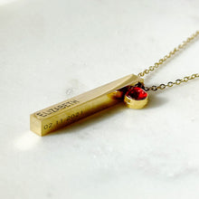 Load image into Gallery viewer, Vertical Bar Personalised Necklace with birthstone
