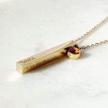 Load image into Gallery viewer, Vertical Bar Personalised Necklace with birthstone
