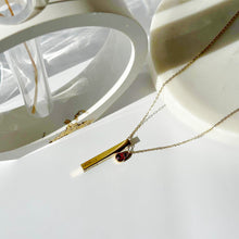 Load image into Gallery viewer, Vertical Bar Personalised Necklace with birthstone
