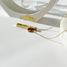 Load image into Gallery viewer, Vertical Bar Personalised Necklace with birthstone
