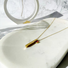 Load image into Gallery viewer, Vertical Bar Personalised Necklace with birthstone
