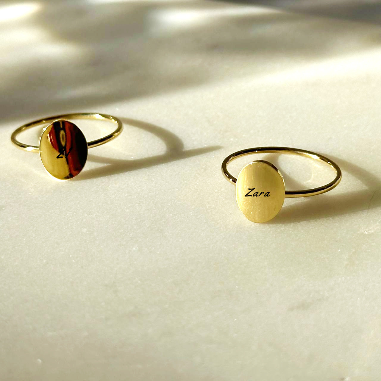 Name Ring, Custom Cast in 14k Gold, Raised Name over Sandblasted Finis –  Gem of the Day