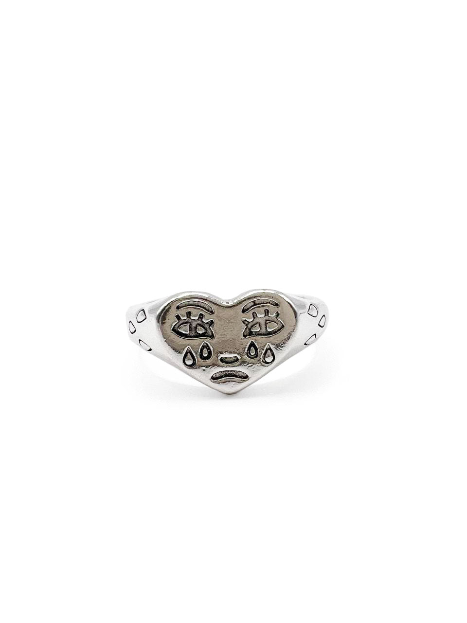 Crying Face Signet Ring
