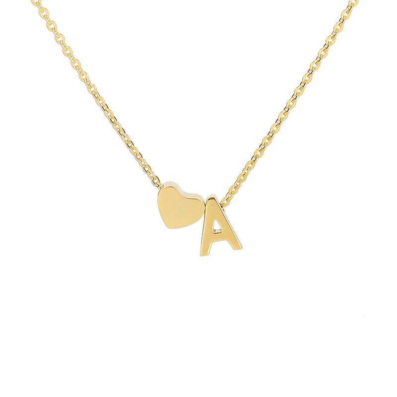 Mini Heart & Initial Necklace