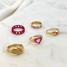 Load image into Gallery viewer, Pink Heart Ring set
