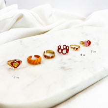 Load image into Gallery viewer, Orange Heart Ring Set
