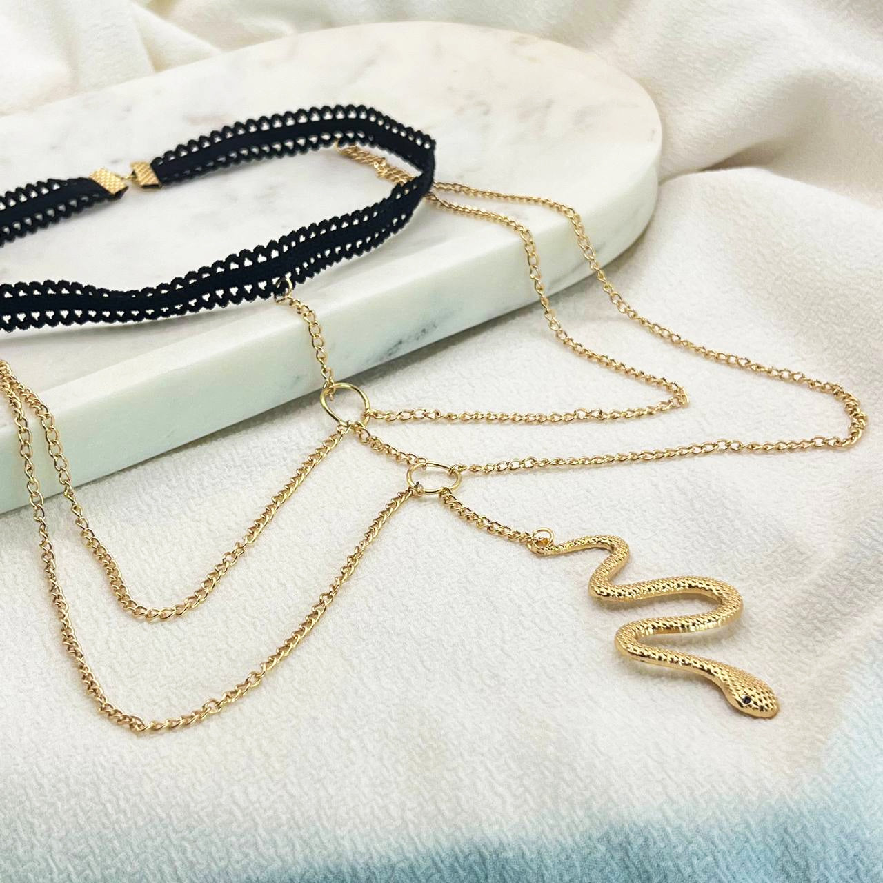 Layered Gold Snake Leg Chain