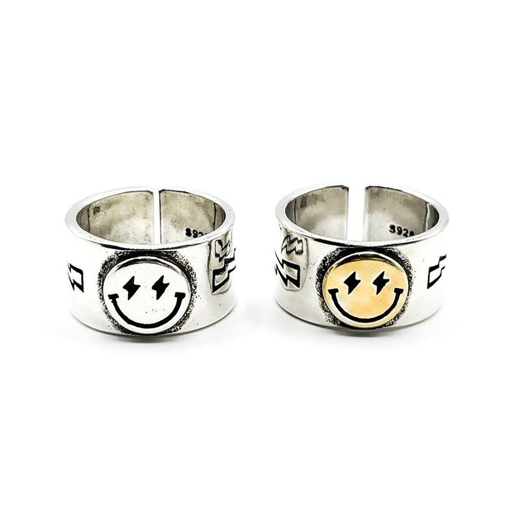 Wide Smiley Face Ring